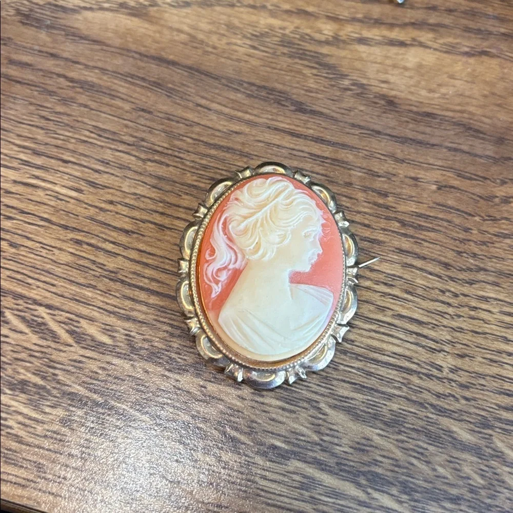 Vintage Costume Cameo Pin